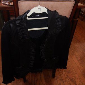 Michael Simon ruffled leather Jacket